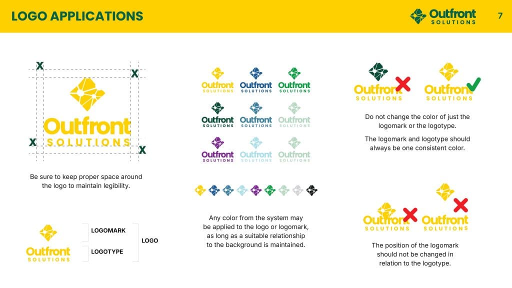 Outfront Solutions logo applications brand rules